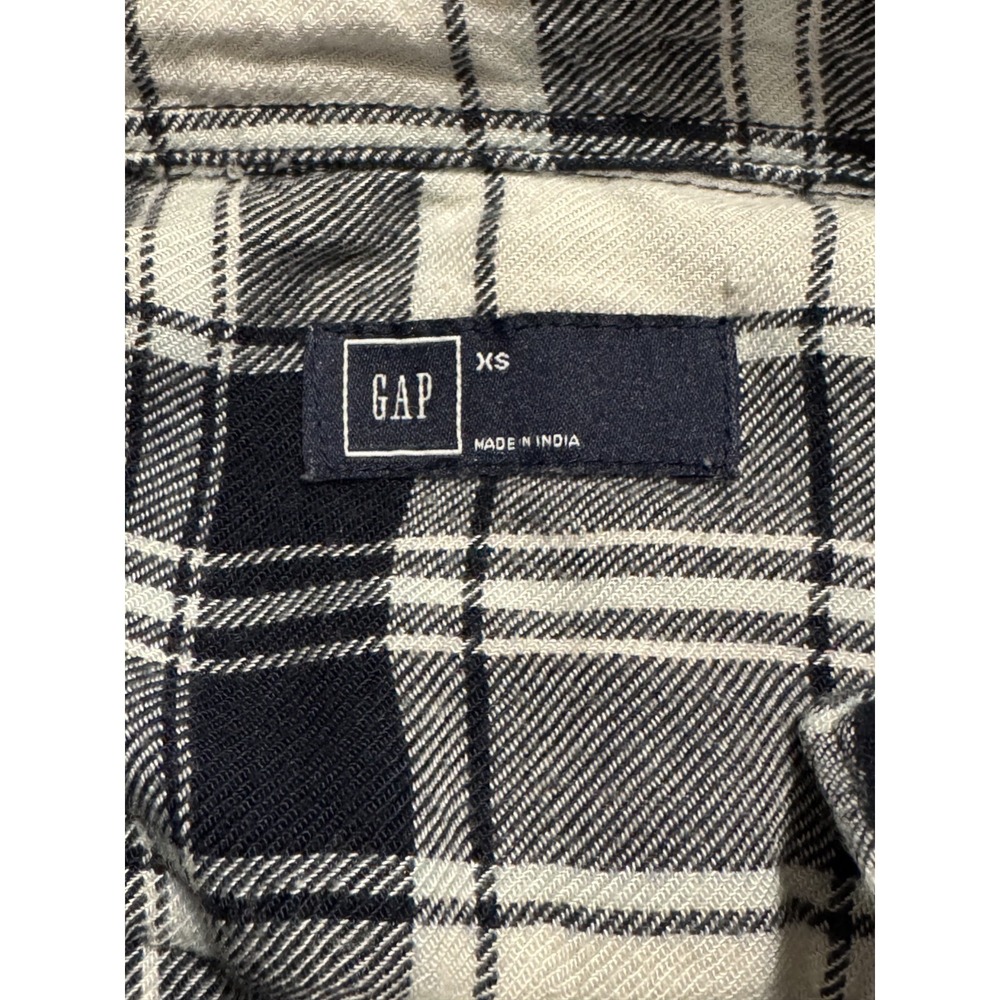 Women's GAP Lightweight Plaid Flannel Shirt – Dark Navy Blue – Size XS - Picture 5 of 8